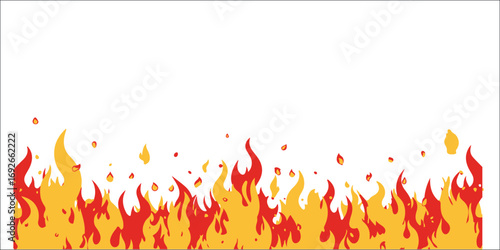 fire flame border. burning frame. transparent png and vector illustration.
