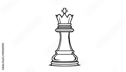 Elegant black and white chess king piece, symbolizing strategy, power, and leadership in business and game design