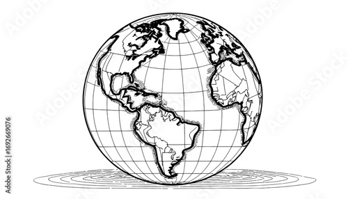 hand drawn globe