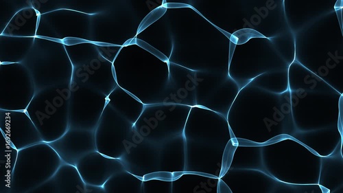 Abstract reflections, moving rays of caustics on a black background