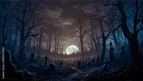 halloween night scene