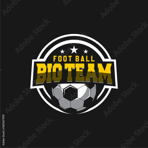 Soccer ball, soccer logo. Sports game. Sports equipment. Emblems, badges in a simple style. Not AI-generated.