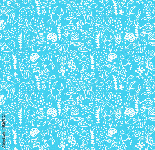 All Over Design Seamless Pattern With Some Texture Digital Print Textile	