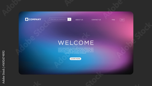 Modern website interface design with a welcoming message and easy navigation for users