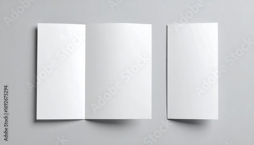 Blank tri-fold brochure mockup