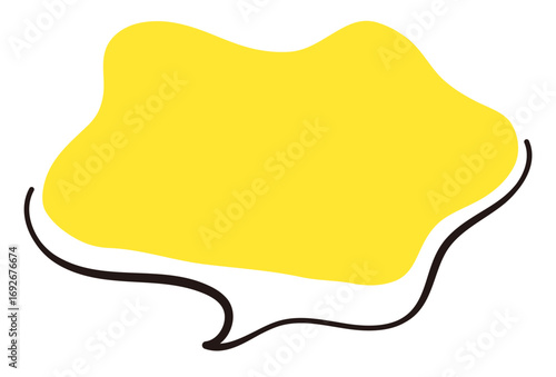 かわいい手描きのふきだし。シンプルな吹き出し。単体のフキダシ。