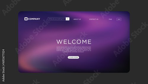 Stunning modern website welcome screen with elegant design, ideal for online business branding
