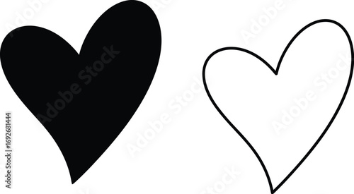 Download free heart vector graphic black and white heart shape