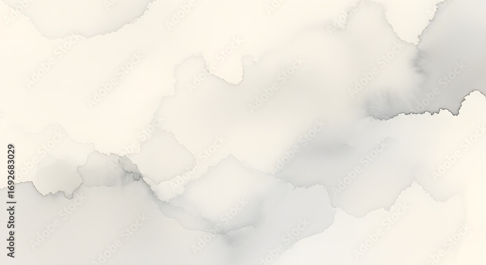 Obraz premium Soft watercolor washes and gradients in pale cream and grey tones abstract