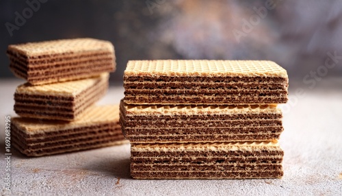 sweet dessert snack chocolate wafer bars stacked crunchy biscuit layer cocoa flavor tasty candy bakery confectionery treat gourmet sugar indulgence delicious food brown