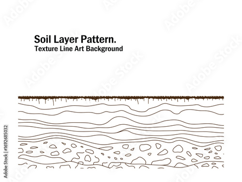 Soil Layers Line Art: Underground Texture Vector Illustration for Geology, Science, Education and Environmental Science, Soil Science, and Layered Earth