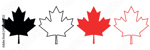 Maple Leaves Icon Set. Maple Leaves Icon Collection Isolated on Transparent Background. Maple Leaves Vector Illustration in Svg and Png