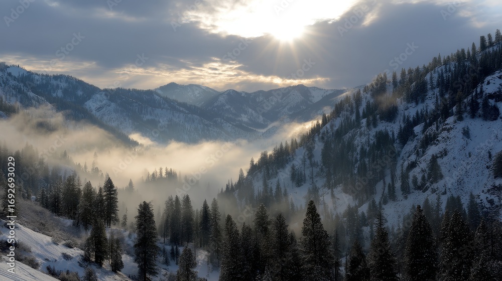 Obraz premium sunrise over the mountains.