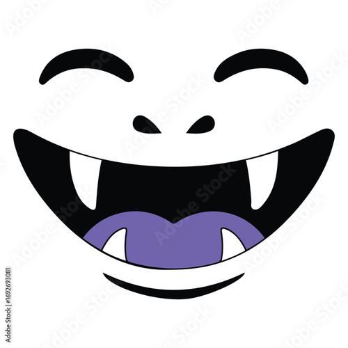 Wallpaper Mural Cartoon smiling mouth with fangs monsters vampire smile cute hand drawn vector Torontodigital.ca