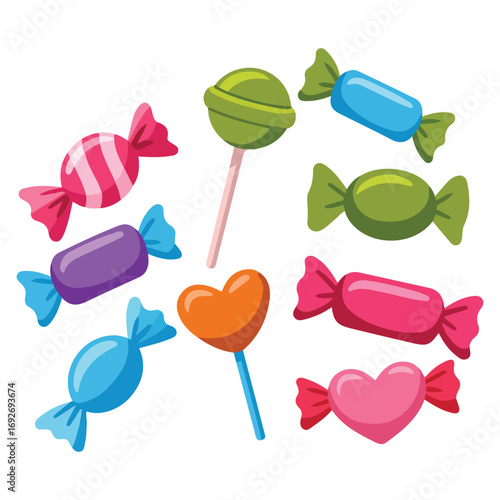 Cartoon sweets lollipop fruit candies sugar candy holiday children presents vector