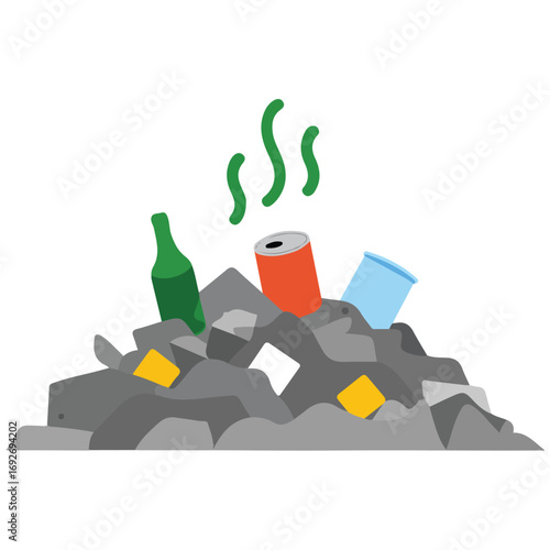 City garbage pile icon cartoon vector icon web design isolated on white background