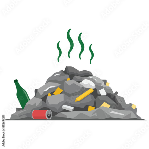 Garbage pile city icon cartoon vector icon web design isolated on white background