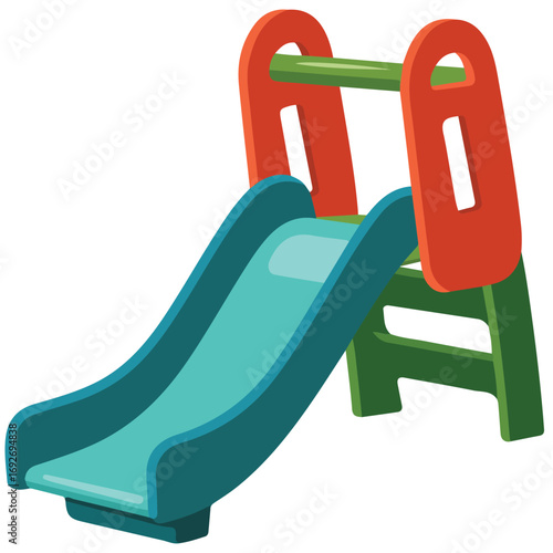 Childrens slide for skating playground equipment vector illustration on white
