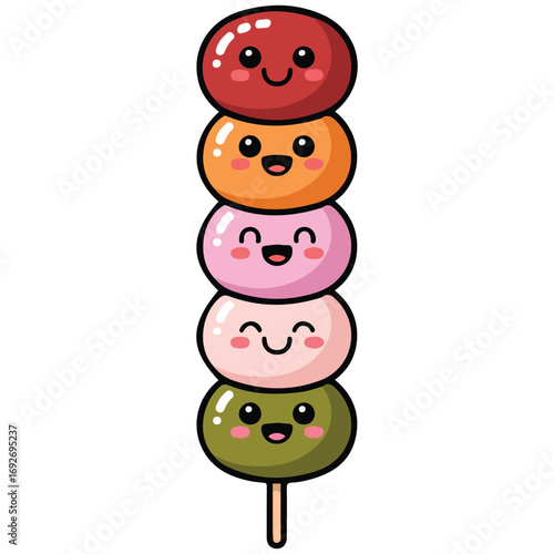 Character mochi design wallpaper free space text vector illustration on white