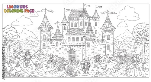 Wallpaper Mural Castle coloring page design Torontodigital.ca