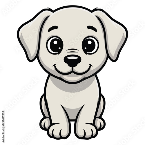 Adorable canine companion hand drawn style isolated vector illustration on white background