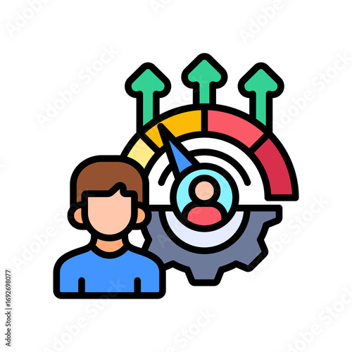 Performance Management lineal color icon