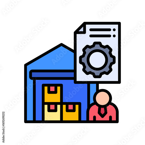 Inventory Management lineal color icon
