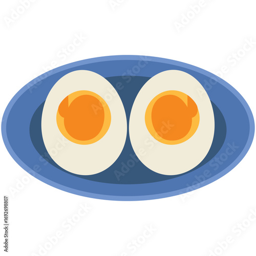 Boiled egg food clipart cartoon style isolated vector illustration on white background