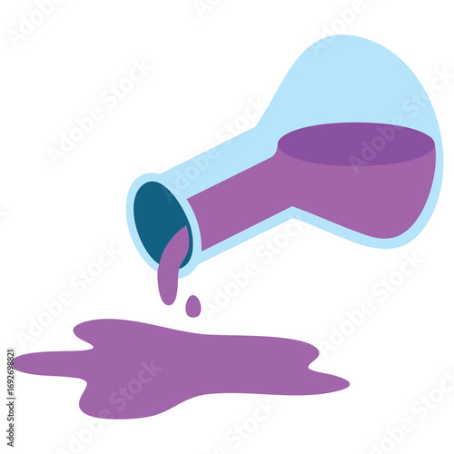 Liquid spill on floor laboratory accident isolated vector illustration on white background