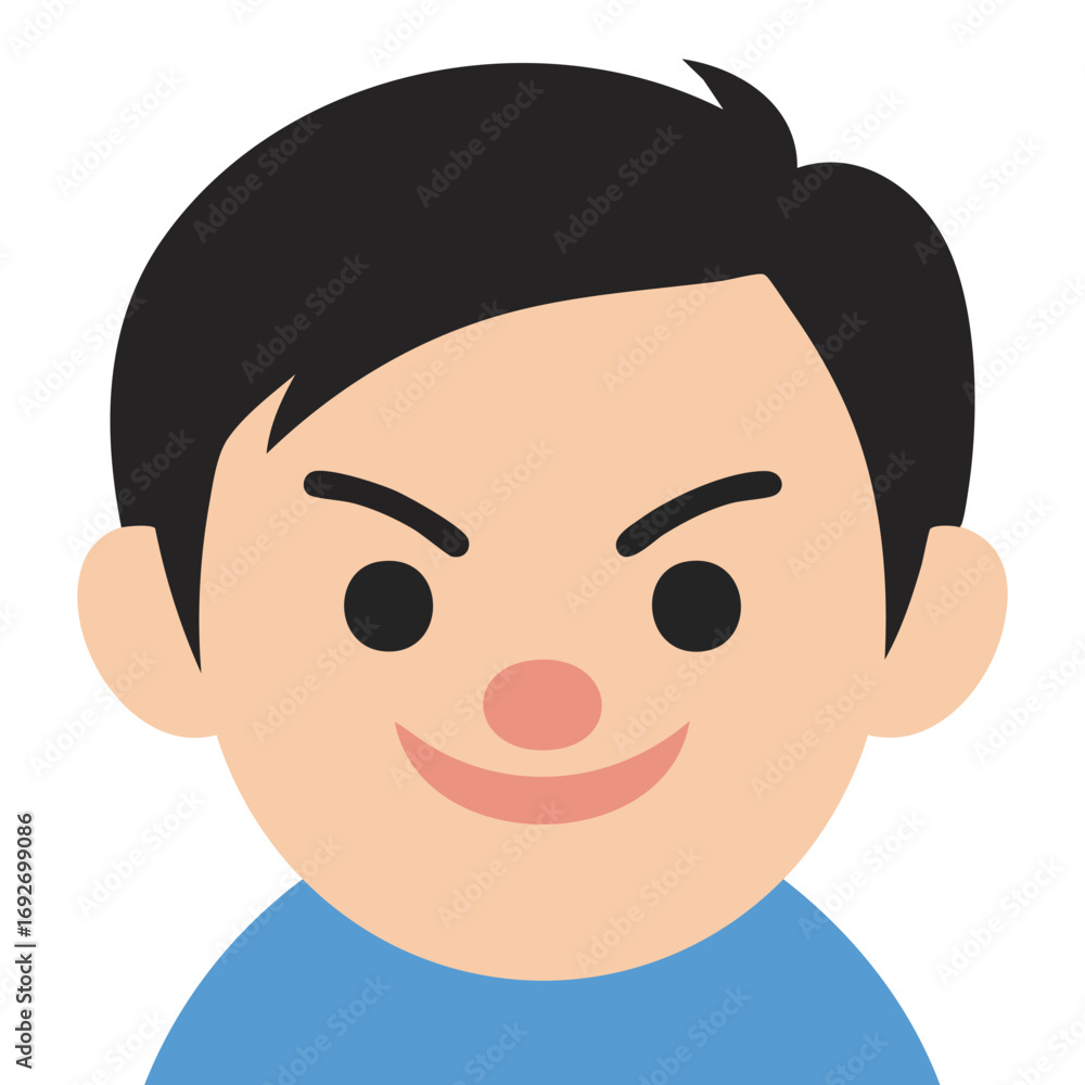 Cute child emotion faces kid icon avatar isolated vector illustration on white background Cute child emotion faces kid icon avatar isolated vector illustration on white background