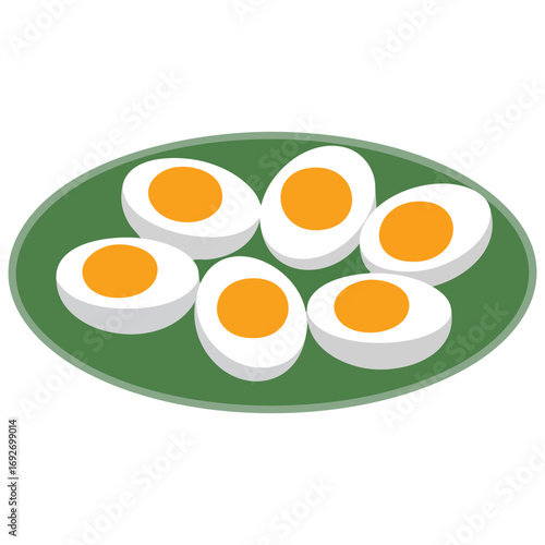 Cooked egg food item cartoon clipart isolated vector illustration on white background