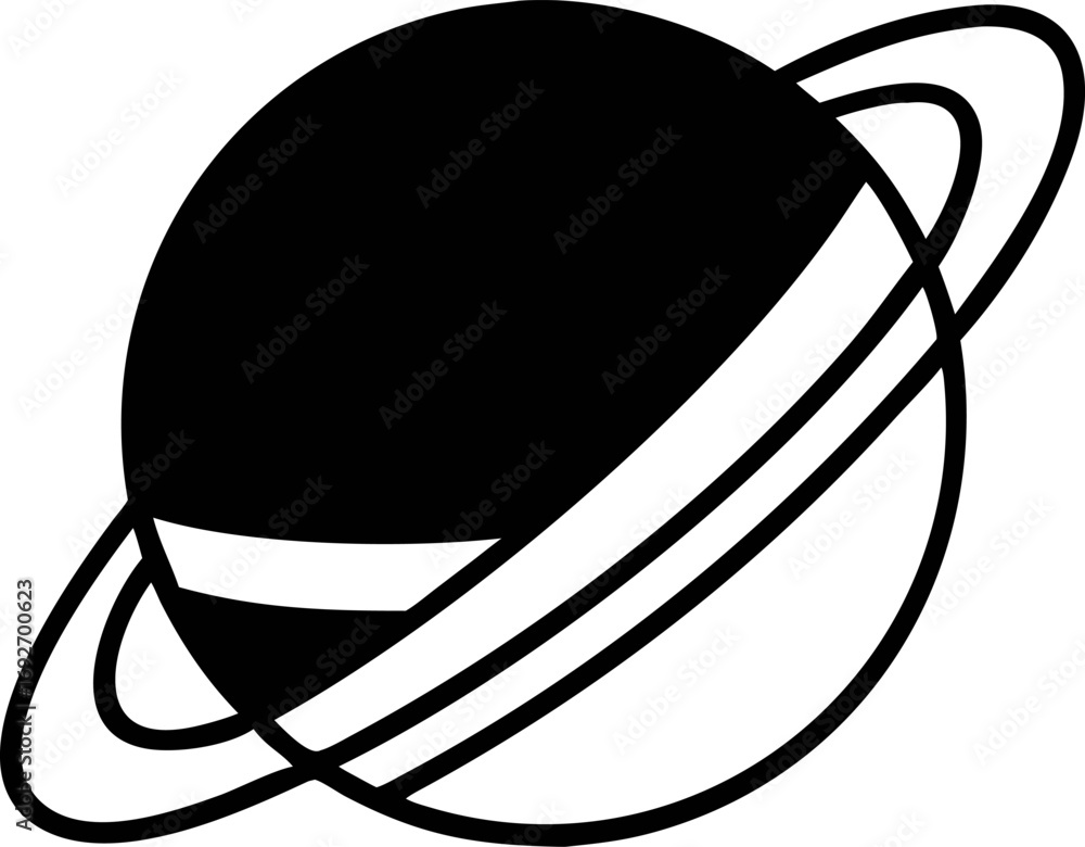 Naklejka premium Saturn Planet Icon Celestial Body, Rings, Space, Universe, Astronomy