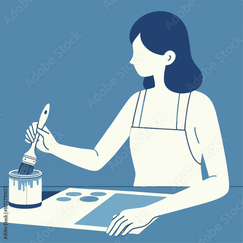 illustration of someone painting a wall