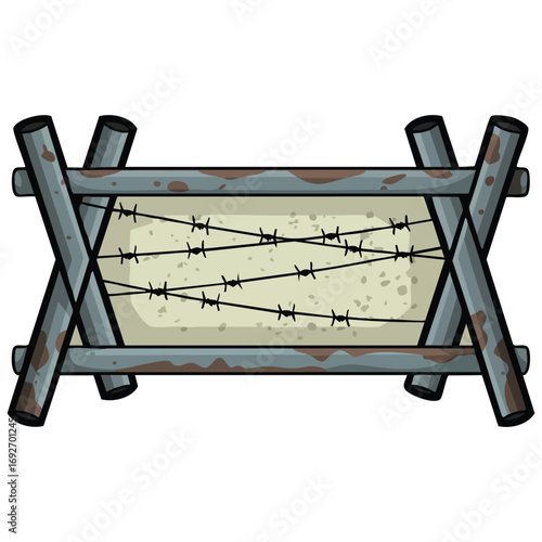 Military sandbags barricade defense isolated vector illustration on white background
