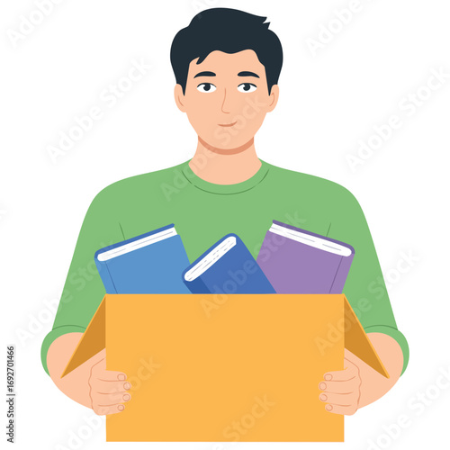 Worker feeling stressed job loss isolated vector illustration on white background