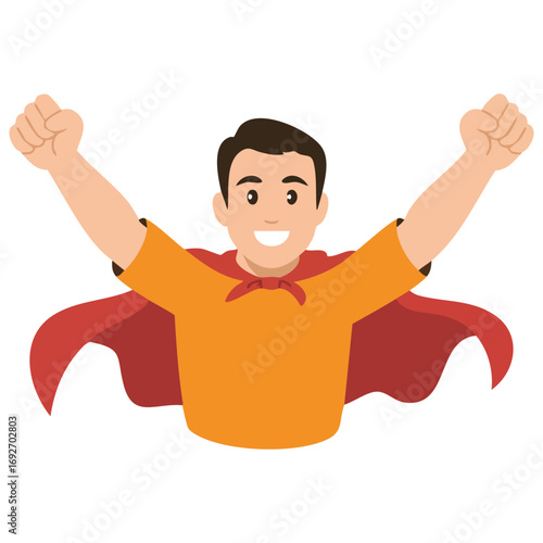 Superdad cartoon character hero isolated vector illustration on white background