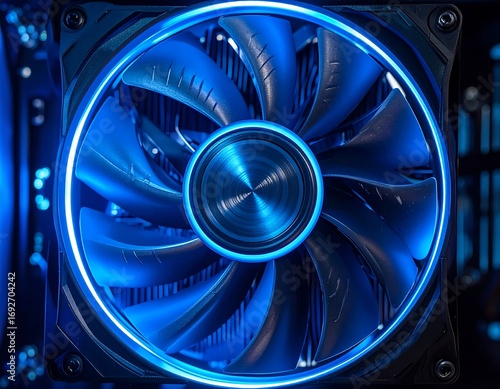 Close-up of a computer fan