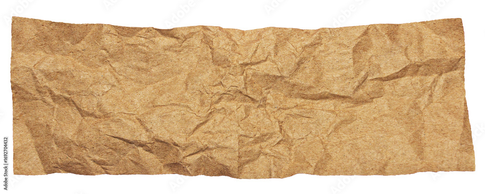 Obraz premium Crumpled Brown Paper Pieces with Realistic Wrinkled Texture on Transparent Background for Creative Project or Design