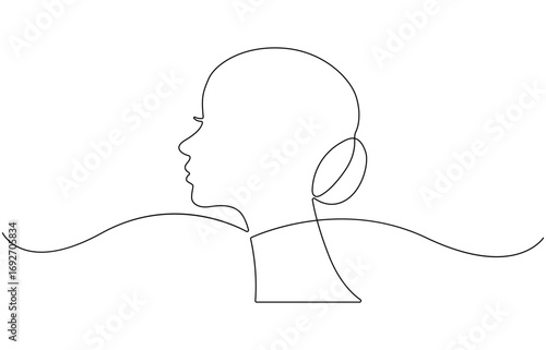  continuous line drawing Beauty woman face.