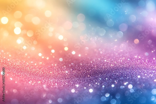 Magical bokeh lights and glitter in rainbow colors