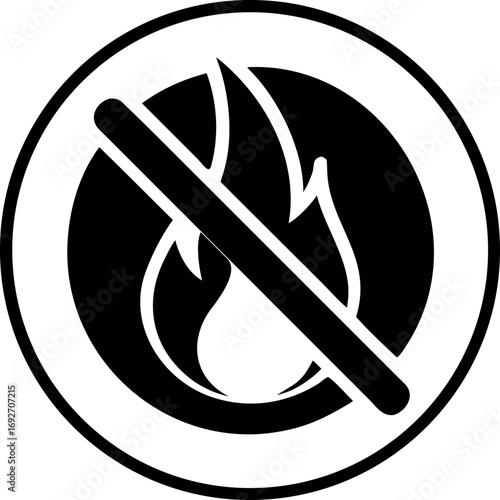 Prohibition Symbol A Visual Warning Against Fire, Highlighting Safety Measures, Preventing Accidents, and Promoting Security Awareness, Ideal for Cautionary Signage