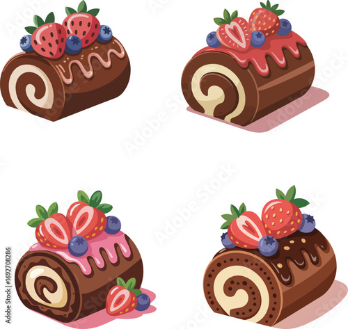 Chocolate cakes and sweets  with cupcakes and desserts