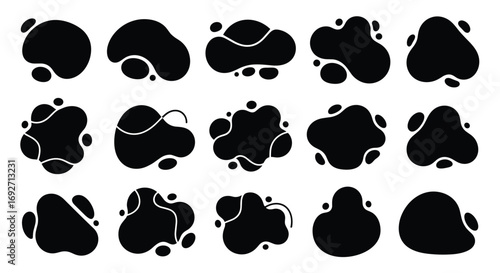 Abstract Organic Blob Shapes with Fluid Dynamics and Irregular Forms
