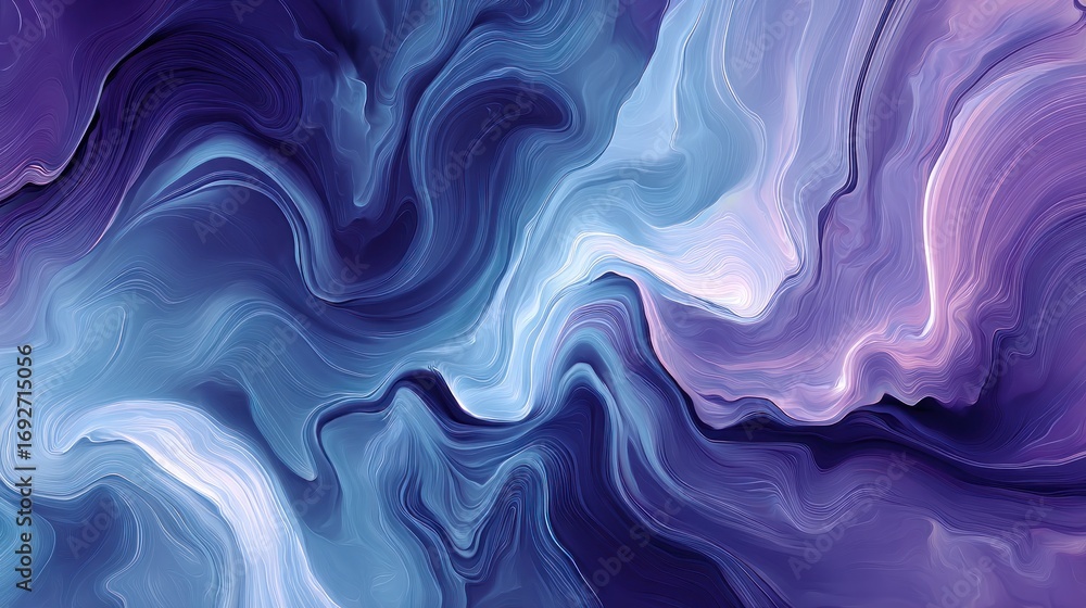 Obraz premium Mesmerizing abstract blend of deep blues and soft purples creating a fluid, ethereal texture.