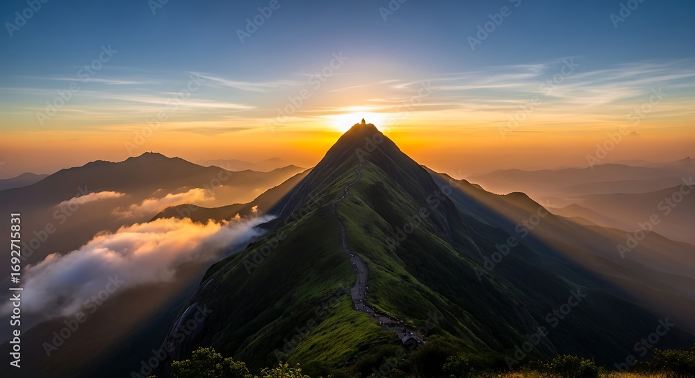 Naklejka premium Spectacular mountain landscape at dawn.