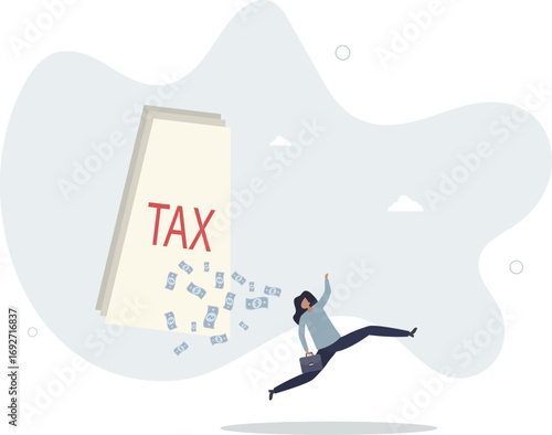 Tax evasion, illegal hide revenue and avoid paying government tax, fraud and money laundering or financial crime concept.life and employment of people.