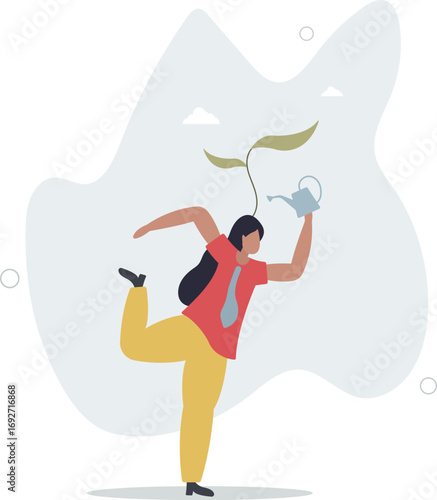 Self improvement, growth mindset, positive attitude to learn new knowledge improve creativity for business problem concept.life and employment of people.