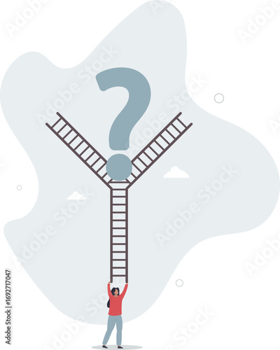 Decision making, choosing choices, options or way, which direction to be success or decide path to achieve target concept.life and employment of people.