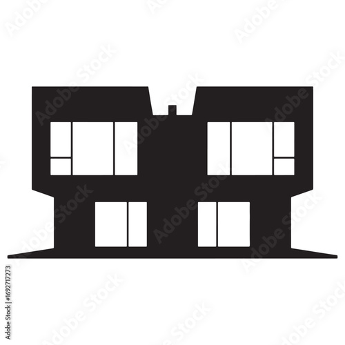 Modern House Silhouette Vector Illustration