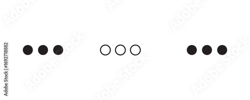 More, three dots, settings filled icon in white background, basic app and web UI bold line icon, EPS10.